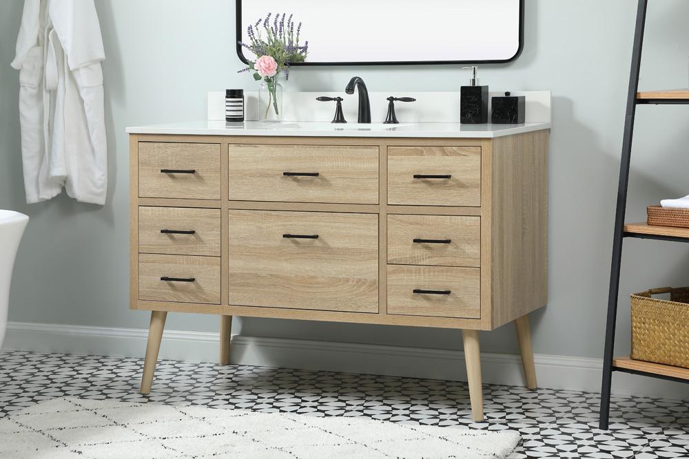Elegant Furniture & Lighting - Boise 48 inch Single bathroom vanity in mango wood with backsplash - VF41048MW-BS veiw 3