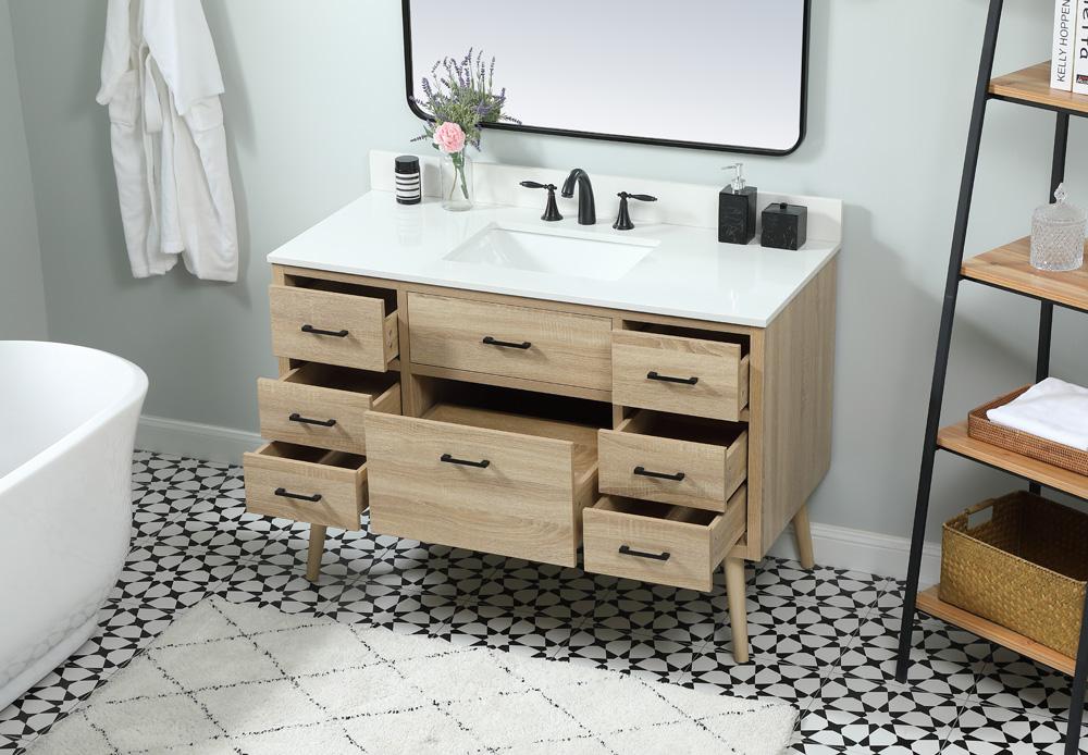 Elegant Furniture & Lighting - Boise 48 inch Single bathroom vanity in mango wood with backsplash - VF41048MW-BS veiw 4