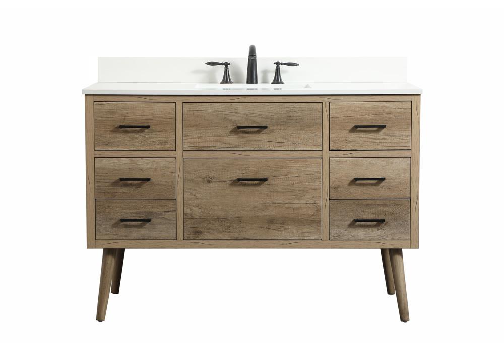 Elegant Furniture & Lighting - Boise 48 inch Single bathroom vanity in natural oak with backsplash - VF41048NT-BS veiw 1