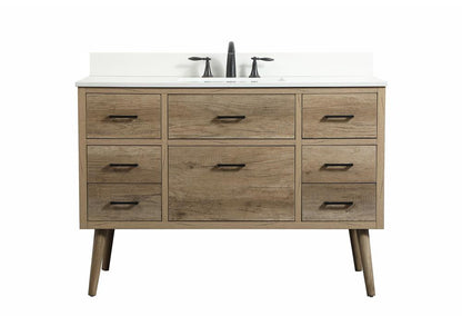 Elegant Furniture & Lighting - Boise 48 inch Single bathroom vanity in natural oak with backsplash - VF41048NT-BS veiw 1