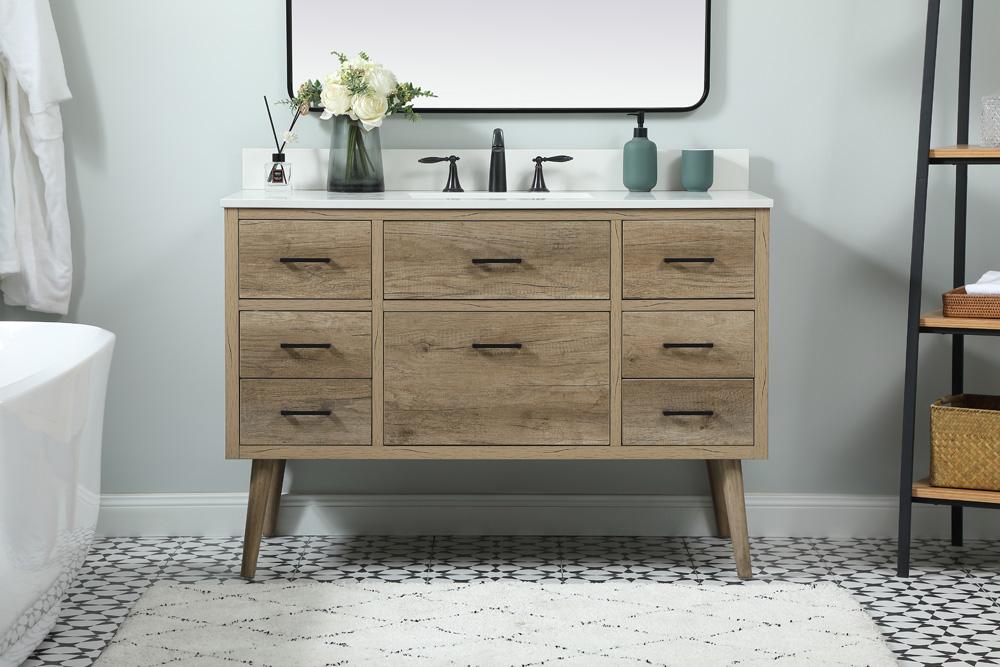 Elegant Furniture & Lighting - Boise 48 inch Single bathroom vanity in natural oak with backsplash - VF41048NT-BS veiw 2