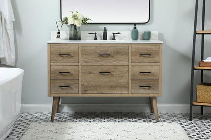 Elegant Furniture & Lighting - Boise 48 inch Single bathroom vanity in natural oak with backsplash - VF41048NT-BS veiw 2