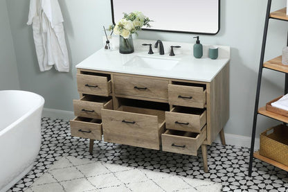 Elegant Furniture & Lighting - Boise 48 inch Single bathroom vanity in natural oak with backsplash - VF41048NT-BS veiw 4