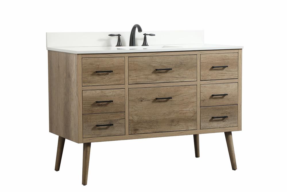 Elegant Furniture & Lighting - Boise 48 inch Single bathroom vanity in natural oak with backsplash - VF41048NT-BS veiw 8