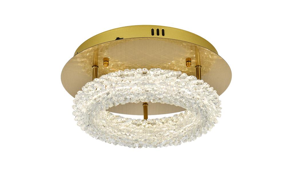 Elegant Furniture & Lighting - Bowen 14 inch Adjustable LED Flush Mount in Satin Gold - 3800F14SG veiw 3