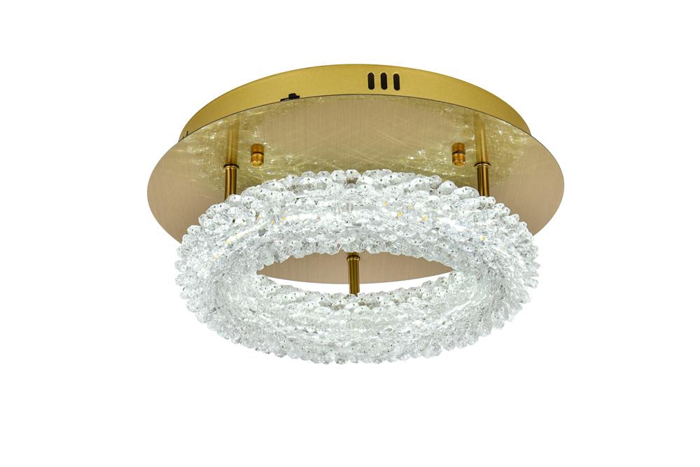 Elegant Furniture & Lighting - Bowen 14 inch Adjustable LED Flush Mount in Satin Gold - 3800F14SG veiw 4