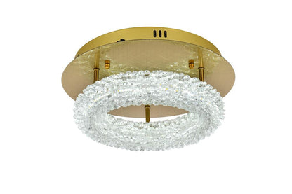 Elegant Furniture & Lighting - Bowen 14 inch Adjustable LED Flush Mount in Satin Gold - 3800F14SG veiw 4
