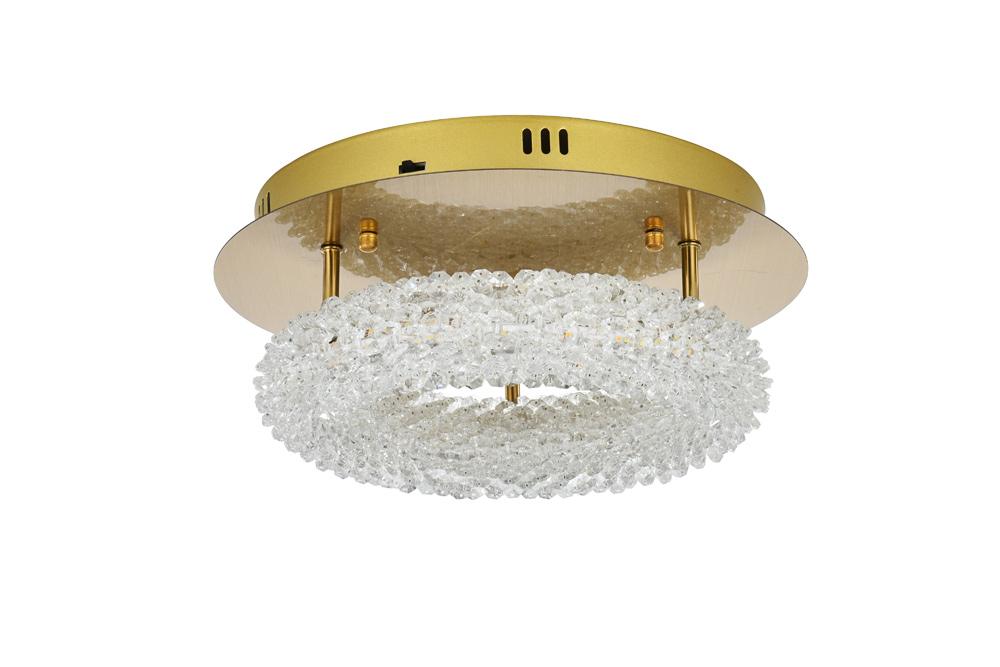 Elegant Furniture & Lighting - Bowen 14 inch Adjustable LED Flush Mount in Satin Gold - 3800F14SG veiw 5