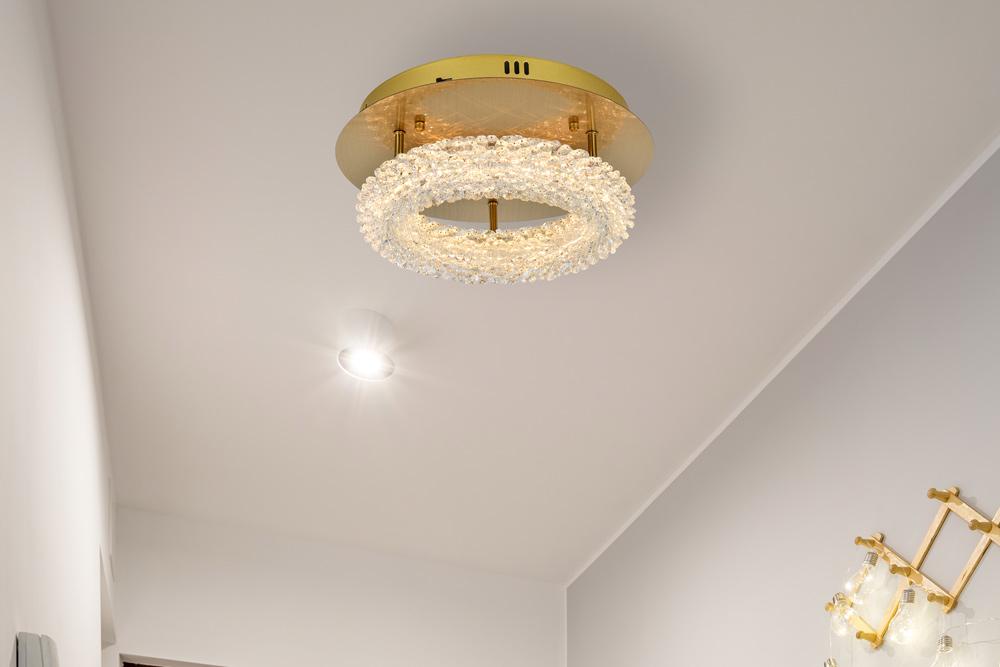 Elegant Furniture & Lighting - Bowen 14 inch Adjustable LED Flush Mount in Satin Gold - 3800F14SG veiw 9