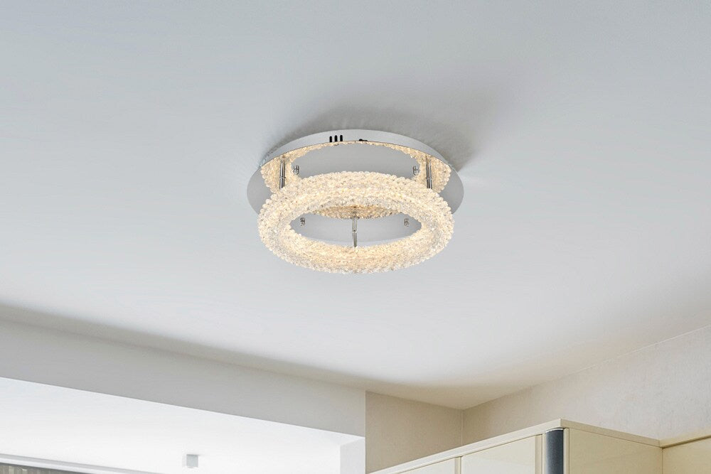 Elegant Furniture & Lighting - Bowen 18 inch Adjustable LED Flush Mount in Chrome - 3800F18C veiw 2