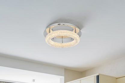 Elegant Furniture & Lighting - Bowen 18 inch Adjustable LED Flush Mount in Chrome - 3800F18C veiw 2