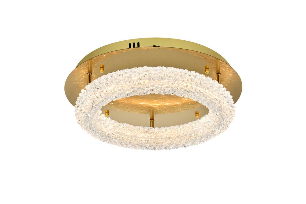 Elegant Furniture & Lighting - Bowen 18 inch Adjustable LED Flush Mount in Satin Gold - 3800F18SG veiw 1