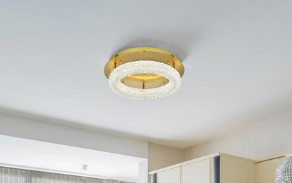 Elegant Furniture & Lighting - Bowen 18 inch Adjustable LED Flush Mount in Satin Gold - 3800F18SG veiw 2