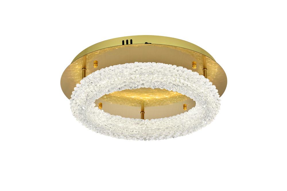 Elegant Furniture & Lighting - Bowen 18 inch Adjustable LED Flush Mount in Satin Gold - 3800F18SG veiw 3