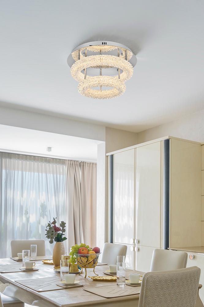 Elegant Furniture & Lighting - Bowen 18 inch Adjustable LED Flush Mount in Chrome - 3800F18L2C veiw 2