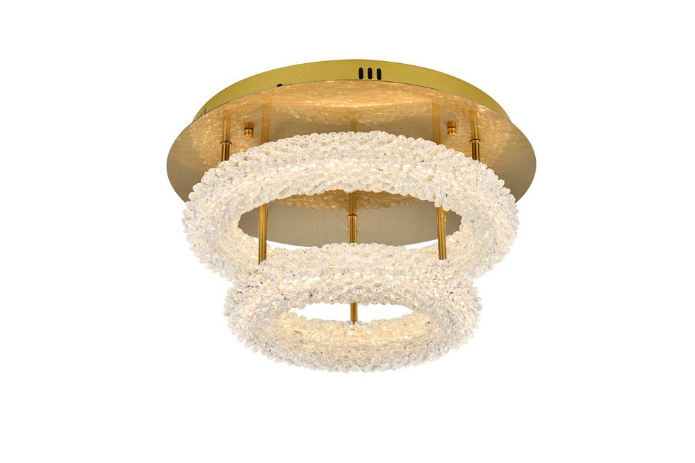 Elegant Furniture & Lighting - Bowen 18 inch Adjustable LED Flush Mount in Satin Gold - 3800F18L2SG veiw 1