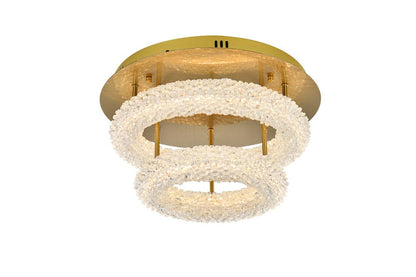 Elegant Furniture & Lighting - Bowen 18 inch Adjustable LED Flush Mount in Satin Gold - 3800F18L2SG veiw 1