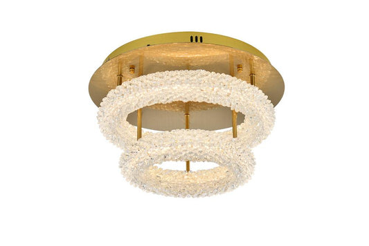 Elegant Furniture & Lighting - Bowen 18 inch Adjustable LED Flush Mount in Satin Gold - 3800F18L2SG veiw 1