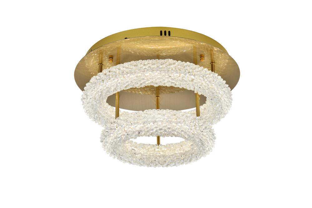 Elegant Furniture & Lighting - Bowen 18 inch Adjustable LED Flush Mount in Satin Gold - 3800F18L2SG veiw 3