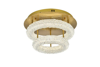 Elegant Furniture & Lighting - Bowen 18 inch Adjustable LED Flush Mount in Satin Gold - 3800F18L2SG veiw 3