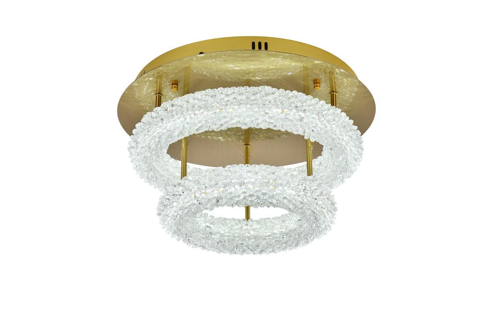 Elegant Furniture & Lighting - Bowen 18 inch Adjustable LED Flush Mount in Satin Gold - 3800F18L2SG veiw 4