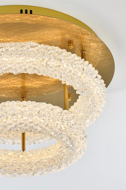 Elegant Furniture & Lighting - Bowen 18 inch Adjustable LED Flush Mount in Satin Gold - 3800F18L2SG veiw 5