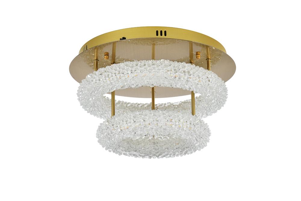 Elegant Furniture & Lighting - Bowen 18 inch Adjustable LED Flush Mount in Satin Gold - 3800F18L2SG veiw 8