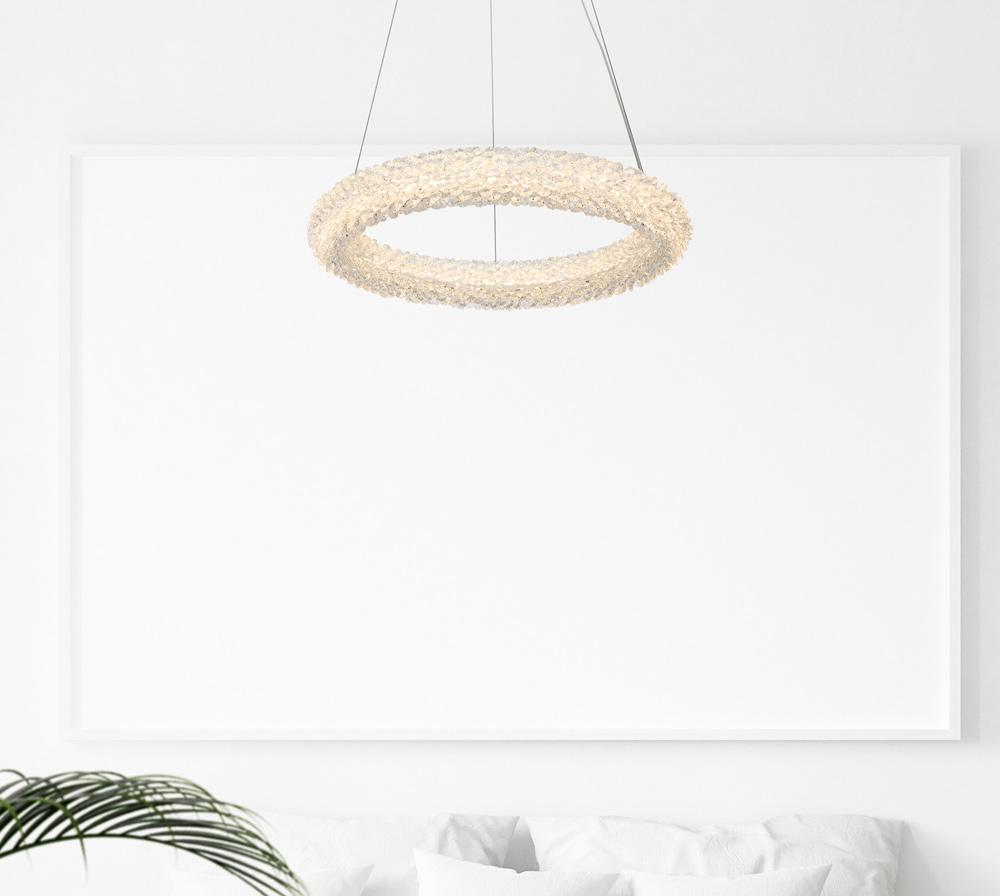 Elegant Furniture & Lighting - Bowen 18 inch Adjustable LED Chandelier in Chrome - 3800D18C veiw 2
