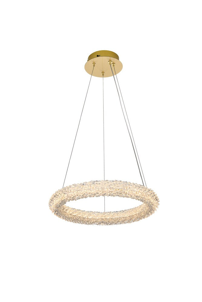Elegant Furniture & Lighting - Bowen 18 inch Adjustable LED Chandelier in Satin Gold - 3800D18SG veiw 1