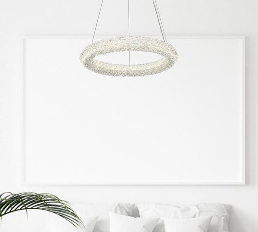 Elegant Furniture & Lighting - Bowen 18 inch Adjustable LED Chandelier in Satin Gold - 3800D18SG veiw 2