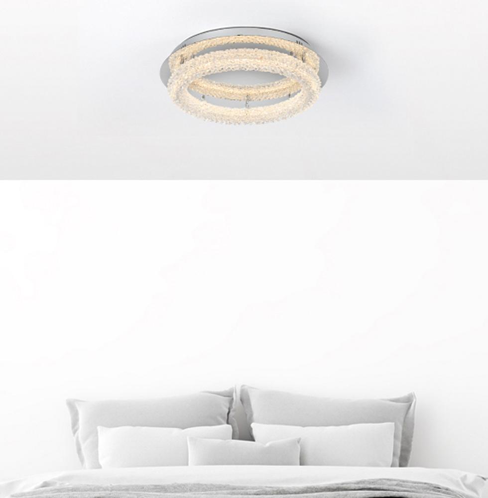 Elegant Furniture & Lighting - Bowen 22 inch Adjustable LED Flush Mount in Chrome - 3800F22C veiw 2