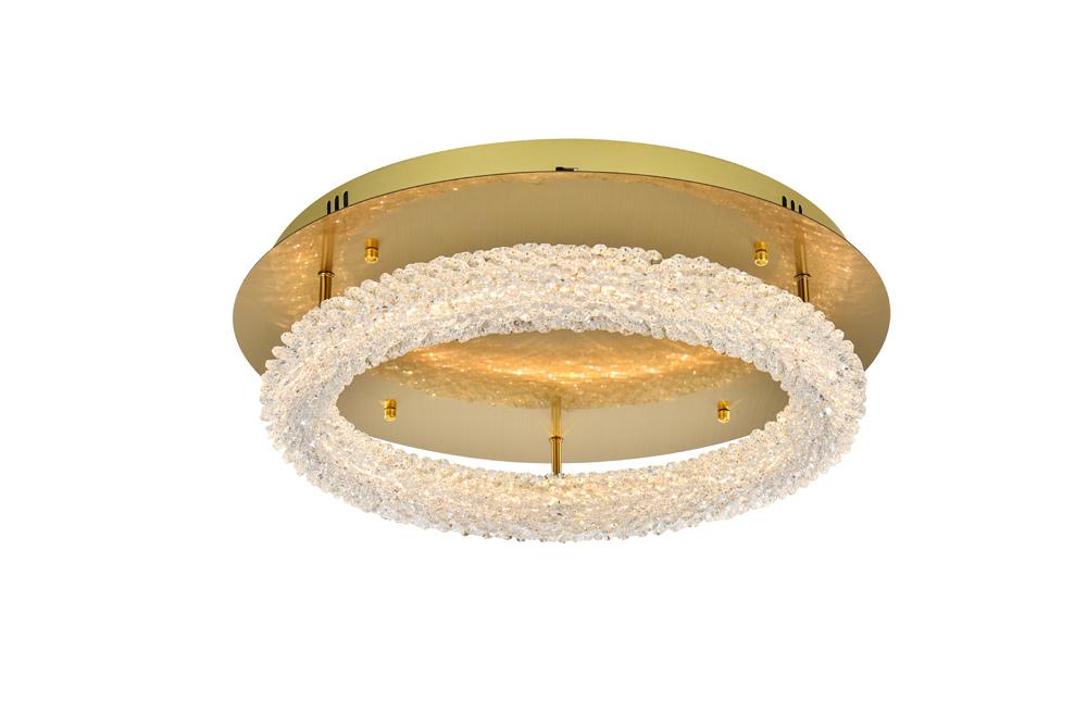 Elegant Furniture & Lighting - Bowen 22 inch Adjustable LED Flush Mount in Satin Gold - 3800F22SG veiw 1