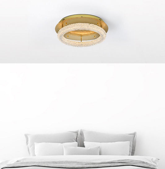 Elegant Furniture & Lighting - Bowen 22 inch Adjustable LED Flush Mount in Satin Gold - 3800F22SG veiw 2