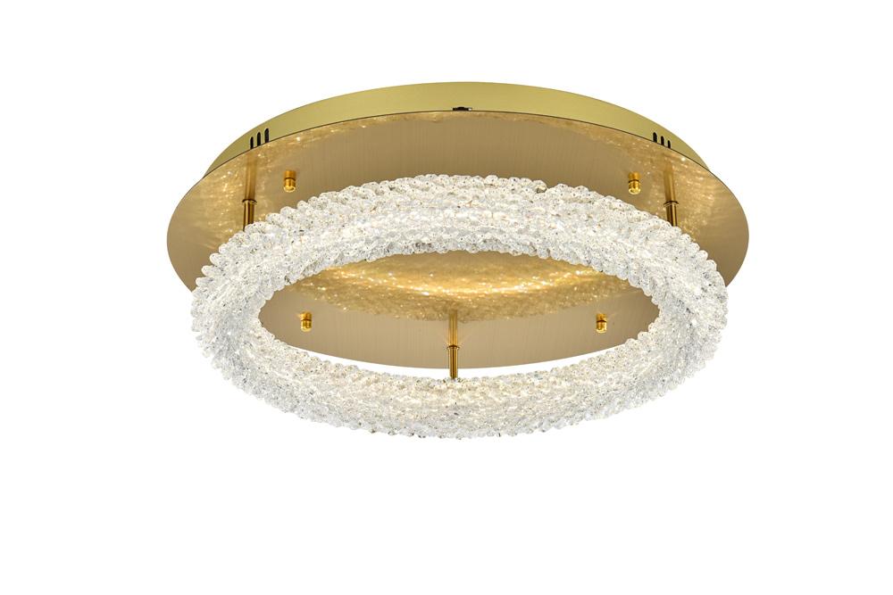 Elegant Furniture & Lighting - Bowen 22 inch Adjustable LED Flush Mount in Satin Gold - 3800F22SG veiw 3