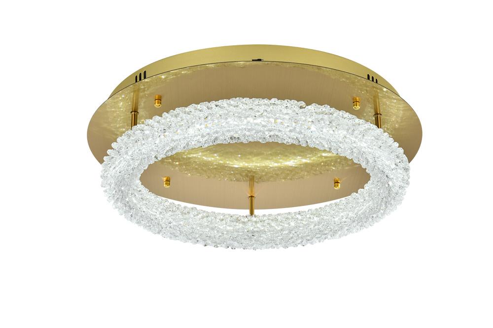Elegant Furniture & Lighting - Bowen 22 inch Adjustable LED Flush Mount in Satin Gold - 3800F22SG veiw 4