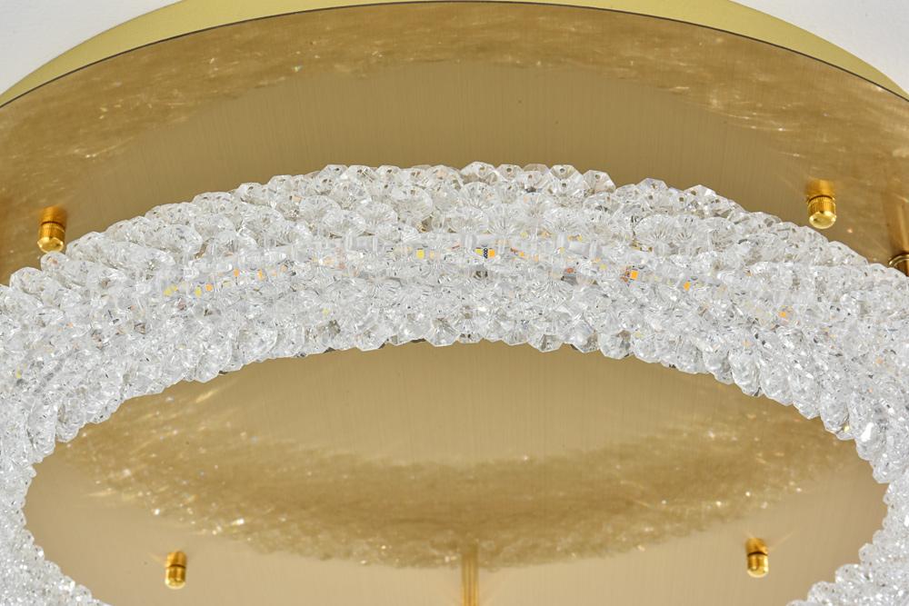 Elegant Furniture & Lighting - Bowen 22 inch Adjustable LED Flush Mount in Satin Gold - 3800F22SG veiw 6