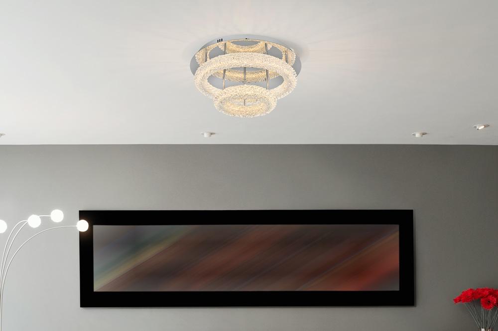 Elegant Furniture & Lighting - Bowen 22 inch Adjustable LED Flush Mount in Chrome - 3800F22L2C veiw 2