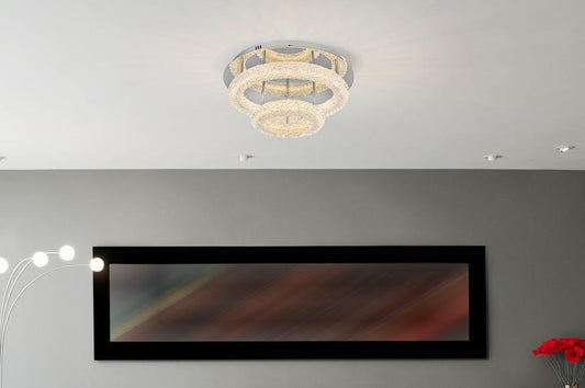 Elegant Furniture & Lighting - Bowen 22 inch Adjustable LED Flush Mount in Chrome - 3800F22L2C veiw 2