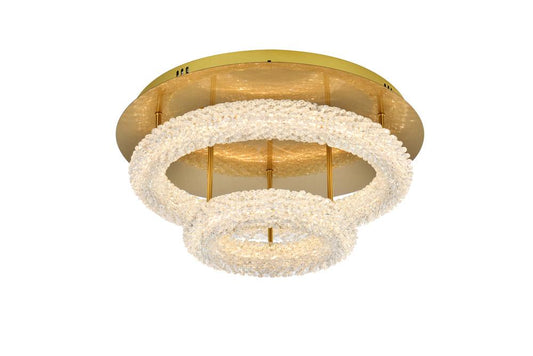 Elegant Furniture & Lighting - Bowen 22 inch Adjustable LED Flush Mount in Satin Gold - 3800F22L2SG veiw 1