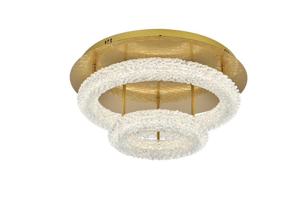 Elegant Furniture & Lighting - Bowen 22 inch Adjustable LED Flush Mount in Satin Gold - 3800F22L2SG veiw 3