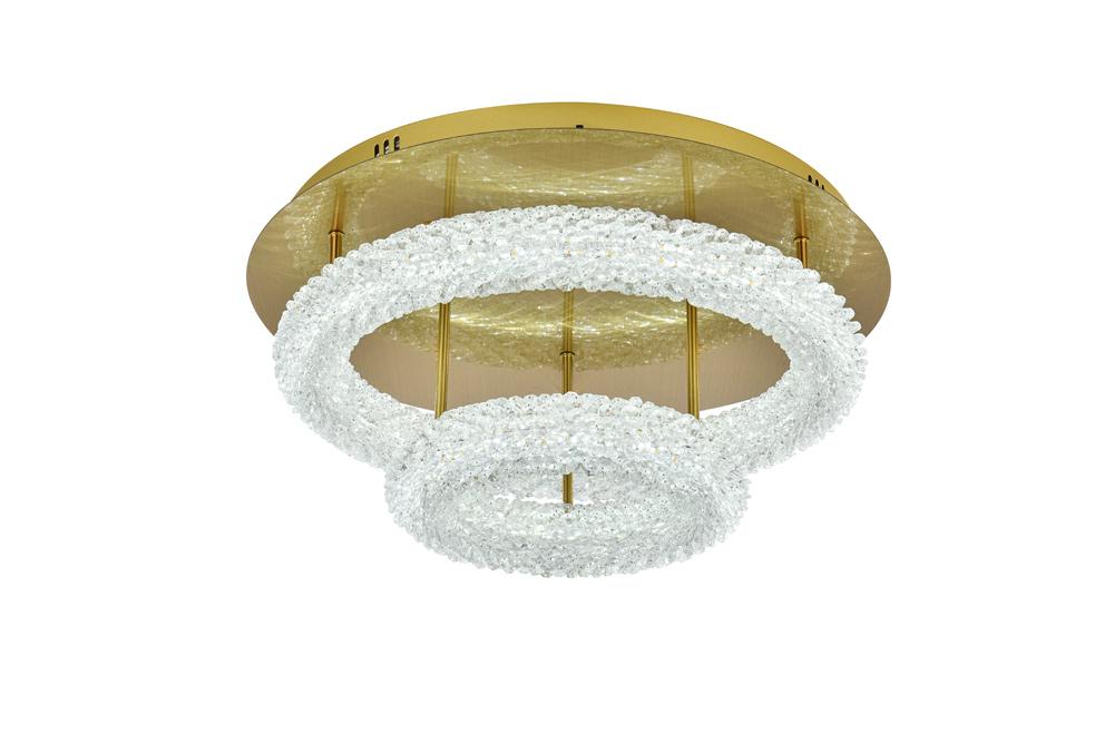 Elegant Furniture & Lighting - Bowen 22 inch Adjustable LED Flush Mount in Satin Gold - 3800F22L2SG veiw 4