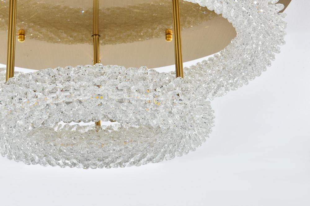 Elegant Furniture & Lighting - Bowen 22 inch Adjustable LED Flush Mount in Satin Gold - 3800F22L2SG veiw 6