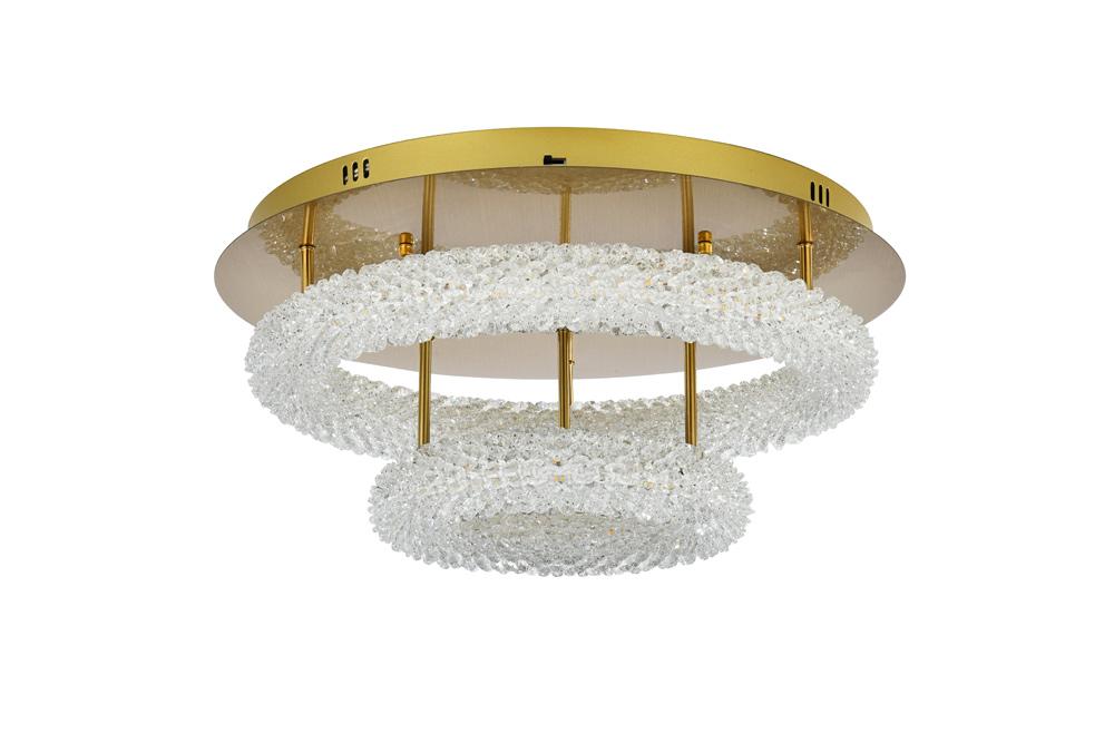 Elegant Furniture & Lighting - Bowen 22 inch Adjustable LED Flush Mount in Satin Gold - 3800F22L2SG veiw 8