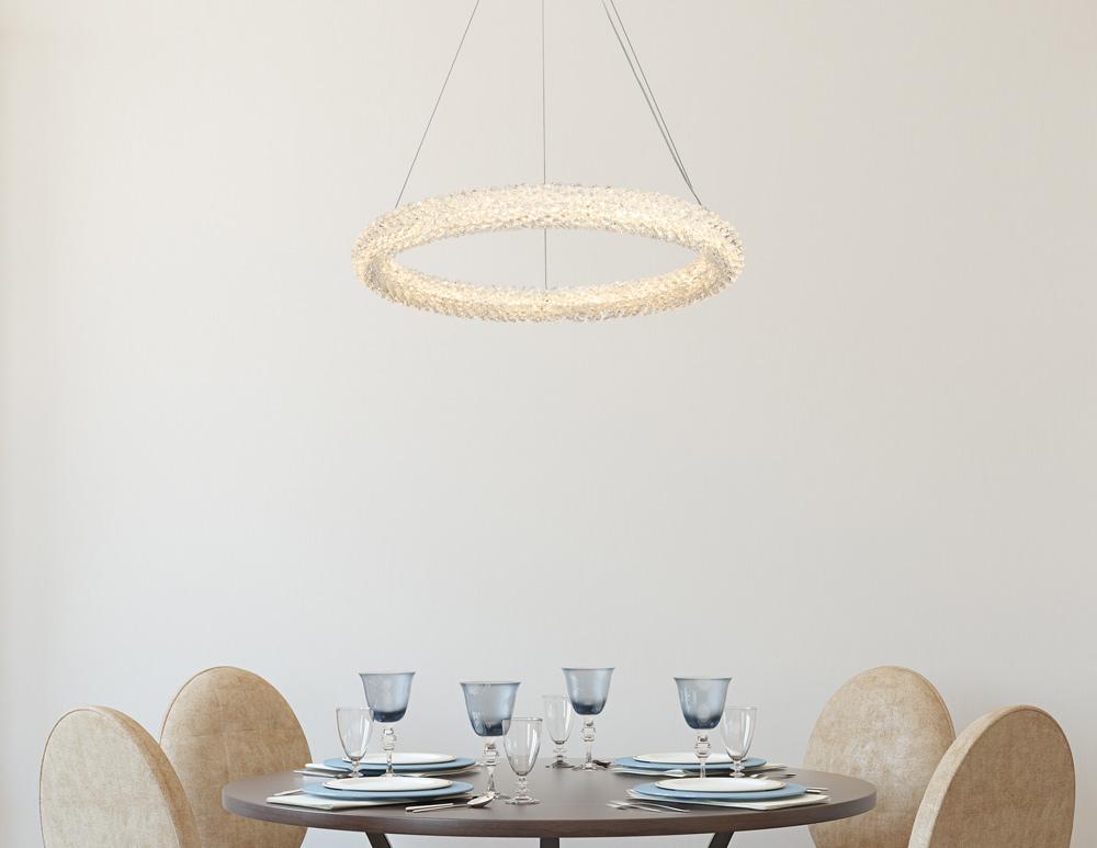 Elegant Furniture & Lighting - Bowen 24 inch Adjustable LED Chandelier in Chrome - 3800D23C veiw 2
