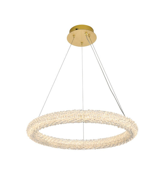 Elegant Furniture & Lighting - Bowen 24 inch Adjustable LED Chandelier in Satin Gold - 3800D23SG veiw 1
