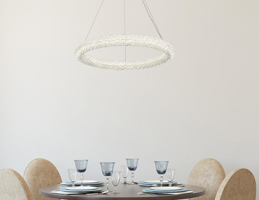 Elegant Furniture & Lighting - Bowen 24 inch Adjustable LED Chandelier in Satin Gold - 3800D23SG veiw 2