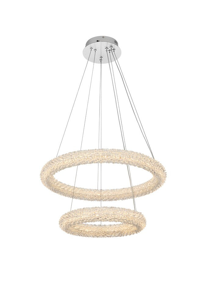 Elegant Furniture & Lighting - Bowen 24 inch Adjustable LED Chandelier in Chrome - 3800G24C veiw 1