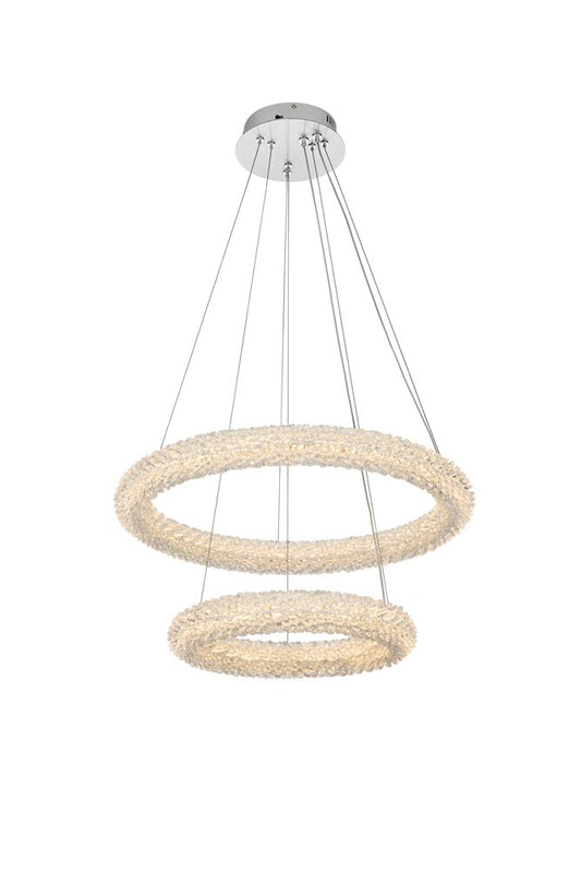 Elegant Furniture & Lighting - Bowen 24 inch Adjustable LED Chandelier in Chrome - 3800G24C veiw 1