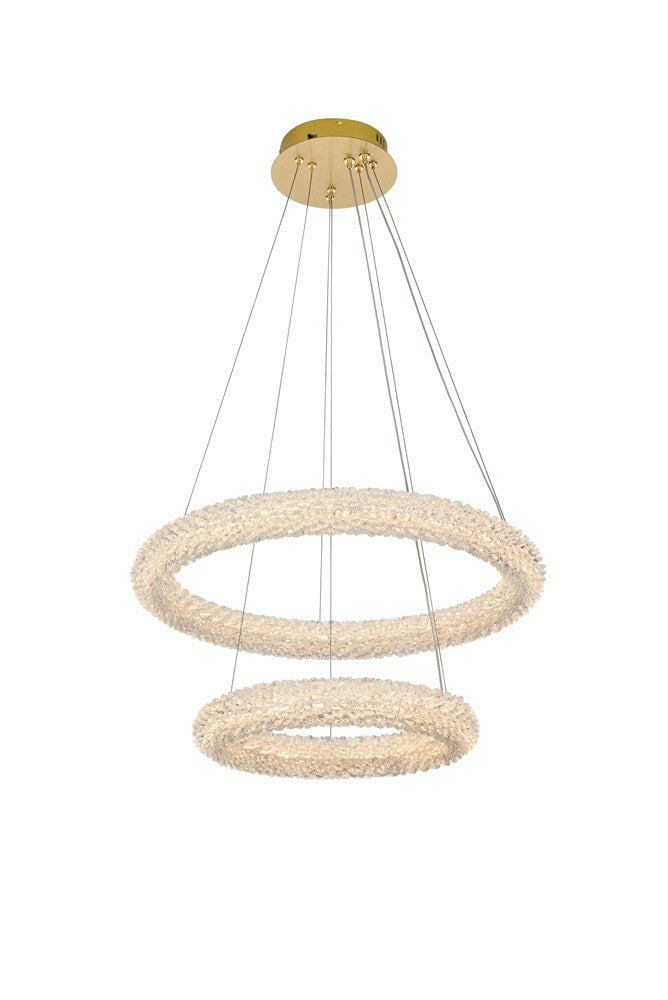 Elegant Furniture & Lighting - Bowen 24 inch Adjustable LED Chandelier in Satin Gold - 3800G24SG veiw 1