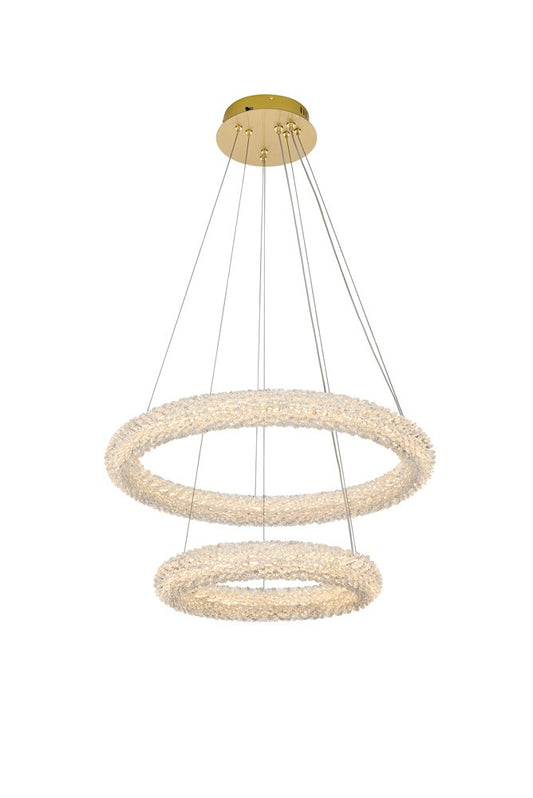 Elegant Furniture & Lighting - Bowen 24 inch Adjustable LED Chandelier in Satin Gold - 3800G24SG veiw 1